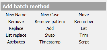Quick add method toolbar