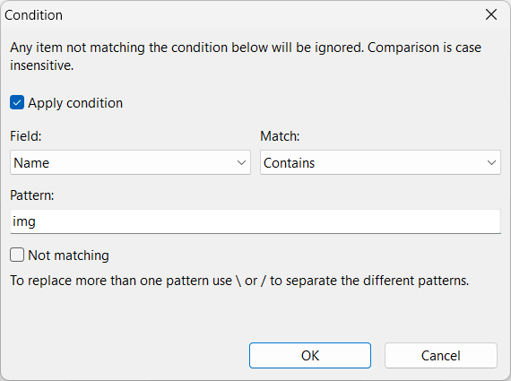 Batch method condition with multiple values