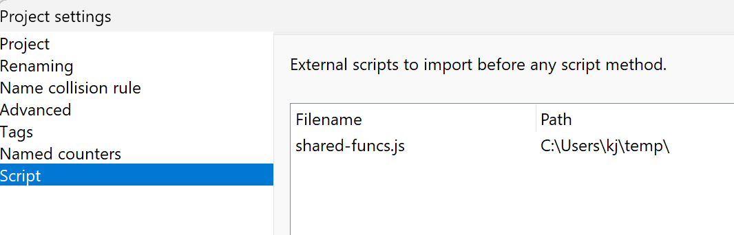 Use external JS files in script method