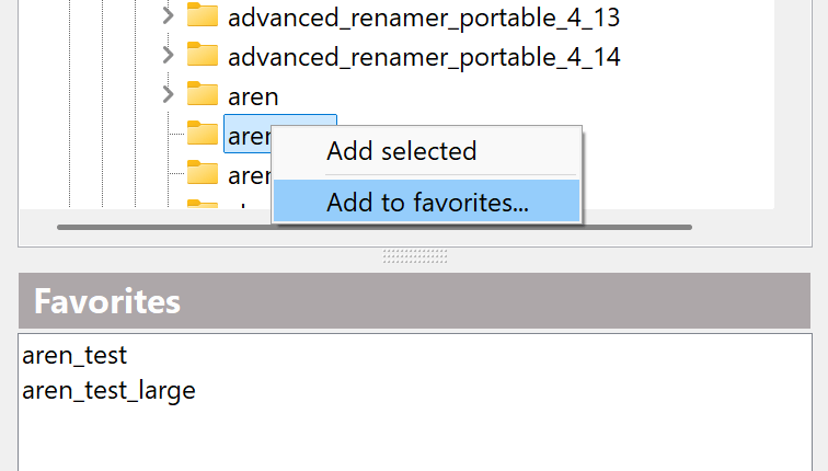 Bookmark favorite folders in folder panel