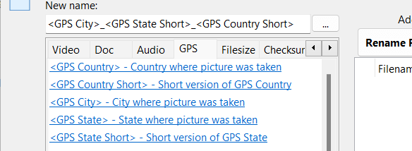 Tag for short version of GPS State