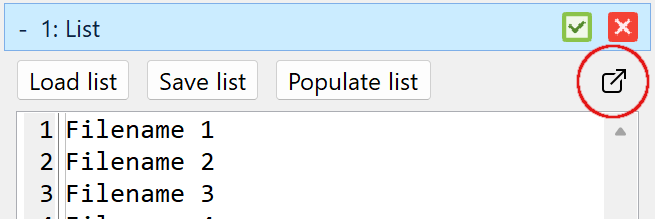 Show list method in a new window