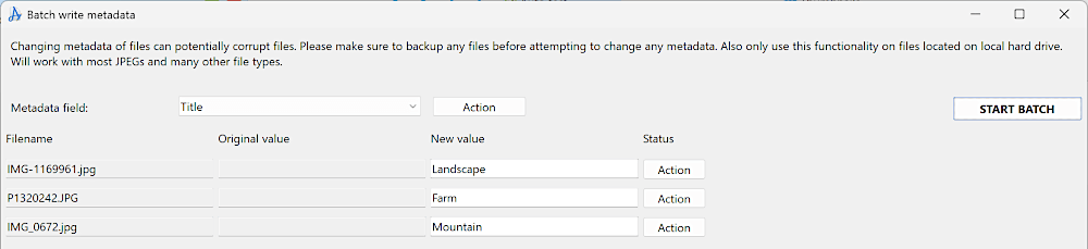 Metadata writer