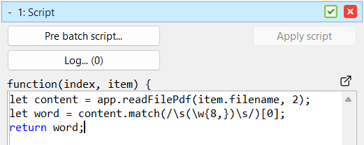 Read PDF text content with Script method