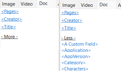 Expand tags list with more options