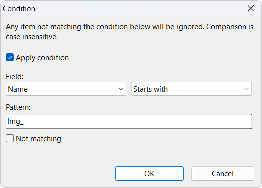 Configure batch method condition