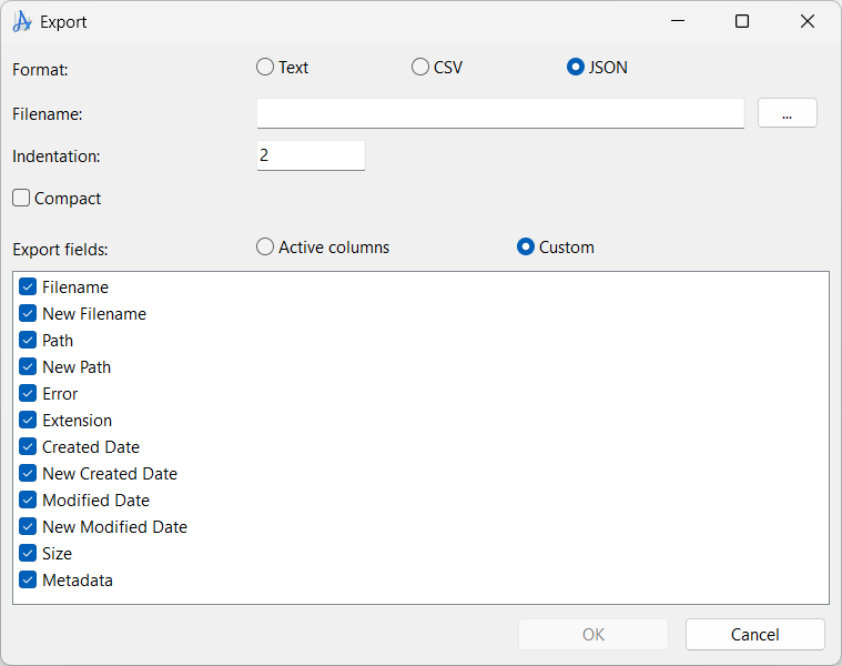 Export JSON