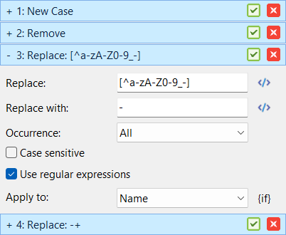 Screenshot showing how to clean filenames for use on the web, step 3