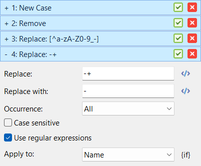 Screenshot showing how to clean filenames for use on the web, step 3
