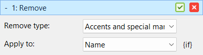 Batch method Remove using remove type Accents and special marks
