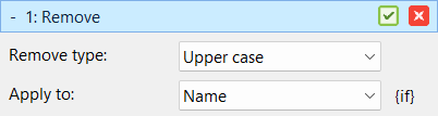 Batch method Remove using remove type Upper case